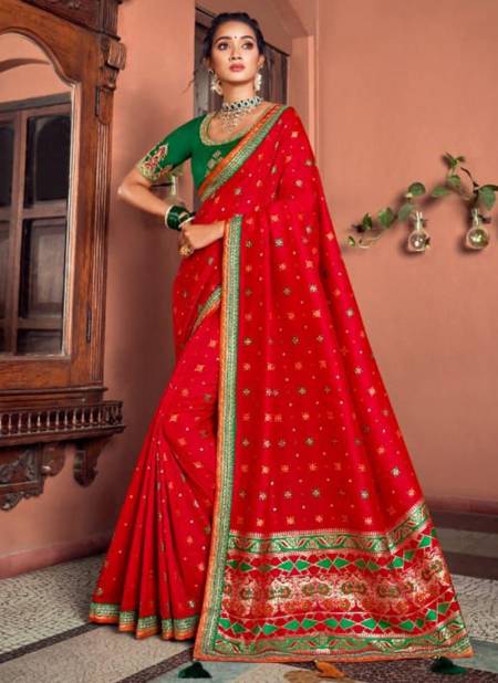 Red Colour NAKKASHI SARGAM New Designer Fancy Festive Wear Heavy Saree Collection 4269